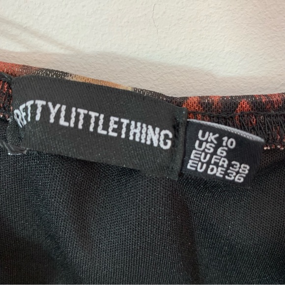 PrettyLittleThing Multi Mesh Snake Print Ruched Bodycon Dress Size 6 NWT - Picture 5 of 11